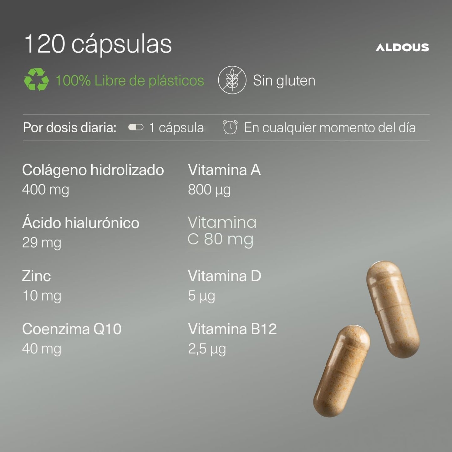 Colágeno Hidrolizado Puro + Ácido Hialurónico + Coenzima Q10 + Vitaminas y B12 + Zinc - 120 días Máxima Dosis - Formula Avanzada - Colágeno para las Articulaciones Fuertes, Piel Tersa y Energía