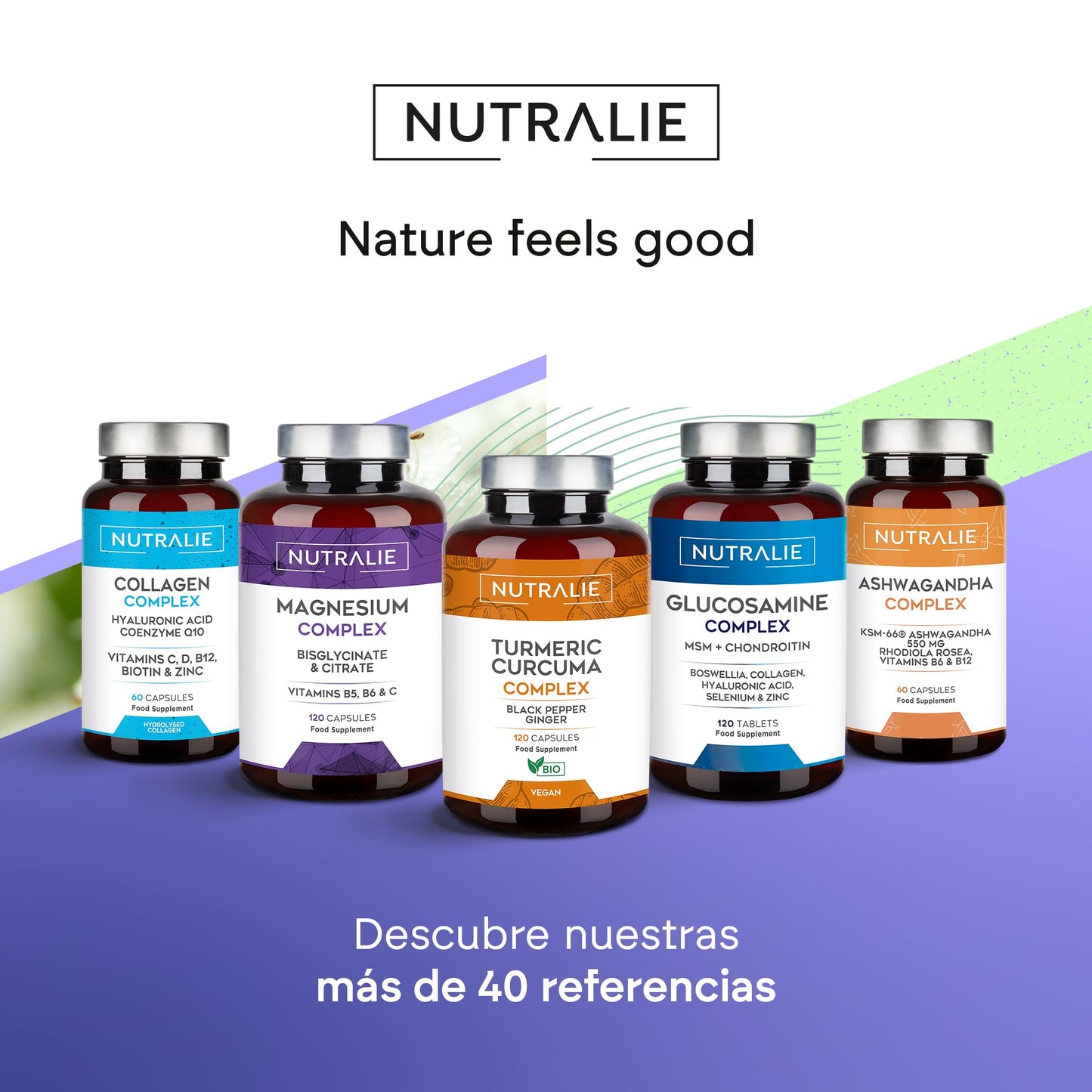 Colágeno Ácido Hialurónico - Hidrolizado + Biotina + Q10 - Piel Cartílago - Vit C D B12 y Zinc - Collagen Complex - 60 Cápsulas Nutralie