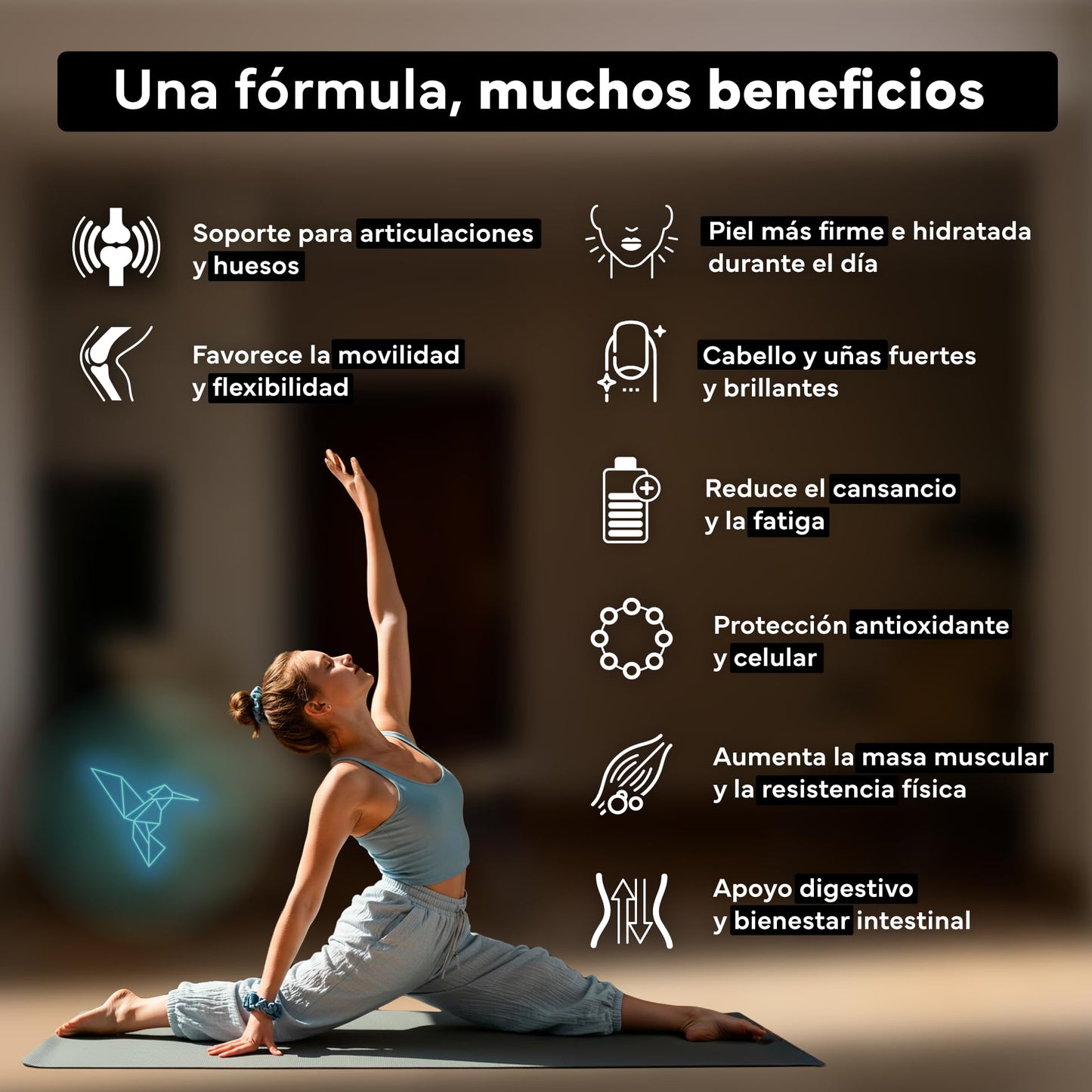 Colágeno Hidrolizado Puro con Magnesio Ácido Hialurónico y Coenzima Q10 - Colageno Marino para Huesos, Articulaciones y Piel - Con Vitaminas A, C, D3, B12 y Zinc - 120 Cápsulas - Sevens